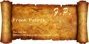 Frenk Patrik névjegykártya